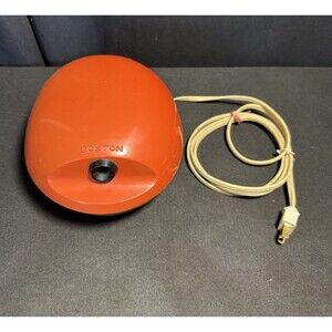 Vintage Boston ORANGE Plastic Electric Pencil Sharpener MODEL #16 70s WORKSGREAT